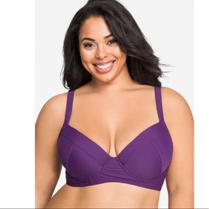 Ashley Stewart Purple Bikini top Sz 12 or XL